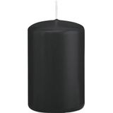 6x Zwarte cilinderkaars/stompkaars 5 x 8 cm 18 branduren - Geurloze kaarsen - Woondecoraties