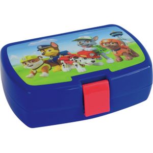 Kunststof broodtrommel/lunchbox Paw Patrol 16 x 11 cm - Stevige lunchtrommel voor naar school