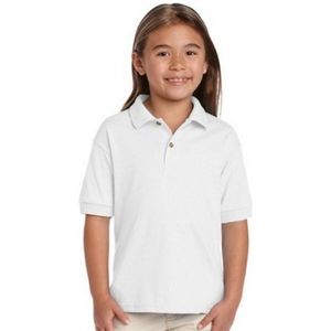 Gildan poloshirt voor meisjes - wit - katoen/polyester - korte mouwen