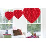 20x Hangende hartjes deco bollen rood 30 cm