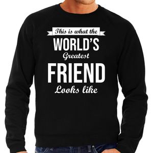 Worlds greatest friend cadeau sweater zwart voor heren - verjaardag kado trui voor een beste vriend / BFF