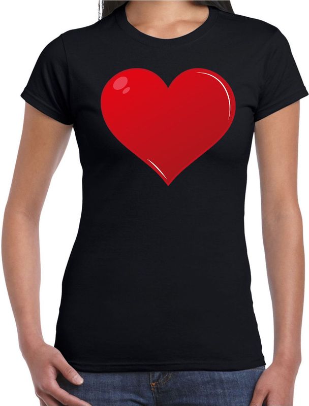 Hart t-shirt zwart voor dames - hart voor de zorg - cadeau shirts