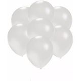 Kleine ballonnen wit metallic 300x stuks - Verjaardag feestartikelen en versiering
