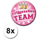 8 roze vrijgezellen buttons