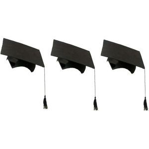 30x stuks 2-delige afstudeer hoeden geslaagd zwart met kwast voor volwassenen - Examen diploma uitreiking feestartikelen
