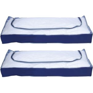 MSV opbergtas/beschermhoes beddengoed/kleding - 2x - voor onder bed - 109 x 46 x 15 cm