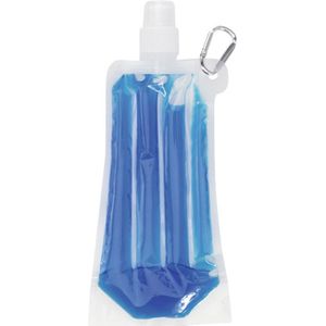 Drinkfles/bidon - blauw - navulbaar - met koelelement - 400 ml - festival/outdoor