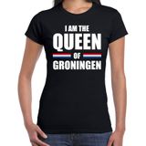 Koningsdag t-shirt I am the Queen of Groningen - dames - Kingsday Groningen outfit / kleding / shirt