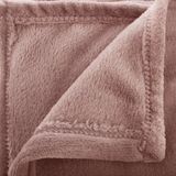 2x Stuks Fleece deken/fleeceplaid oud roze 125 x 150 cm polyester - Bankdeken - Fleece deken - Fleece plaid