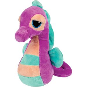 Suki Gifts pluche zeepaardje knuffeldier - cute eyes - paars/blauw - 21 cm - Hoge kwaliteit