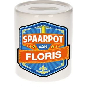 Kinder spaarpot voor Floris - keramiek - naam spaarpotten