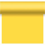 Duni tafelloper - papier - geel - 480 x 40 cm - Tafellopers/placemats