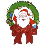 5x stuks kerst raamstickers kerstman plaatjes 30 cm - Raamdecoratie kerst - Kinder kerststickers