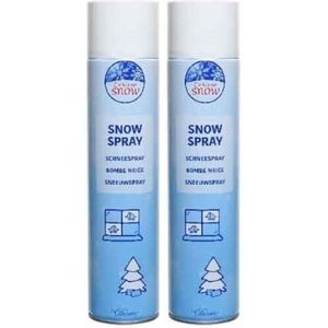 2x Sneeuwspray XL spuitbussen 600 ml - Kunstsneeuw/nepsneeuw