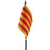 Catalonie tafelvlaggetje 10 x 15 cm met standaard