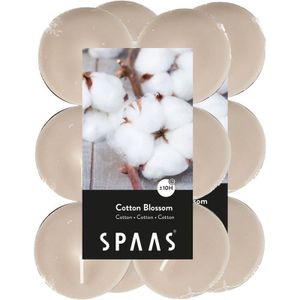 24x Maxi geurtheelichtjes Cotton Blossom 10 branduren - Geurkaarsen katoen/bloesem geur - Grote waxinelichtjes