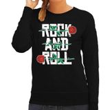 Rock and Roll sweater/trui zwart voor dames - muziek thema - Fifties / sixties - kleding / shirt