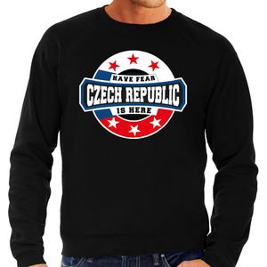 Have fear Czech republic is heren sweater met sterren embleem in de kleuren van de Tsjechische vlag - zwart - heren - Tsjechie supporter / Tsjechisch elftal fan trui / EK / WK / kleding