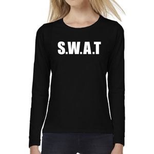 SWAT tekst t-shirt long sleeve zwart voor dames - S.W.A.T. shirt met lange mouwen
