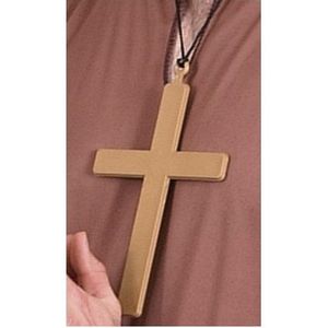 Gouden monniks/priesters kruis 22 cm