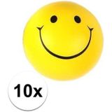 10x Rond stressballetje smiley face