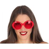 2x stuks rode ronde dames verkleed zonnebril - Hippie/Sixties stijl