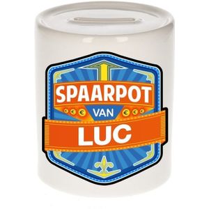 Kinder spaarpot voor Luc - keramiek - naam spaarpotten