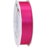 2x Luxe Hobby/decoratie fuchsia roze satijnen sierlinten 2,5 cm/25 mm x 25 meter- Luxe kwaliteit - Cadeaulint satijnlint/ribbon