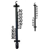 2x Buitenthermometers voor tuin / buiten 25 cm en 65 cm - zwart - buitenthermometers / temperatuurmeters