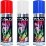 Set 3x kleuren haarverf/haarspray 125 ml - Rood-wit-blauw - Vlag kleuren van Nederland/Holland