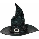 Guirca Heksen verkleed set voor dames heksenhoed met houten heksenbezem van 95 cm