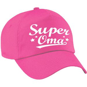 Super oma cadeau pet / baseball cap roze voor volwassenen -  kado voor oma