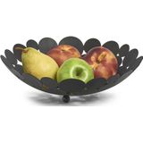 Zeller Fruitschaal - rond - zwart - metaal - 29 cm - fruitmand