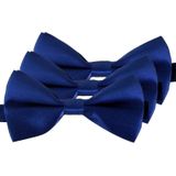 3x Blauwe verkleed vlinderstrikjes 12 cm voor dames/heren - Blauw thema verkleedaccessoires/feestartikelen - Vlinderstrikken/vlinderdassen met elastieken sluiting