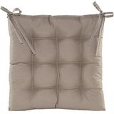 Anna's collection Stoelkussen gewatteerd - 2x - taupe - 38 x 38 cm - binnen/buiten