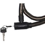Dunlop kabelslot zwart met plastic coating 80 cm - Fietsslot voor motor/scooter/brommer/fiets