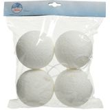 Pakket van 64x stuks deco sneeuwballen diverse formaten - 6 tot 10 cm - Winter sneeuw landschap onderdelen