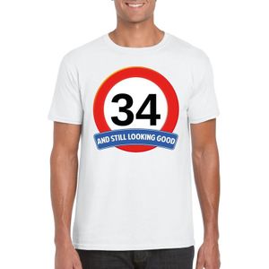 34 jaar and still looking good t-shirt wit - heren - verjaardag shirts