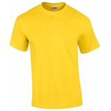 Set van 3x stuks gele katoenen t-shirts voor heren 100% katoen - zware 200 grams kwaliteit - Basic shirts, maat: S (36/48)