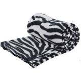 3x Fleece dekens zebra print 130 x 160 cm - Woondecoratie plaids/dekentjes met dierenprint