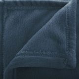 2x Stuks Fleece deken/fleeceplaid donker grijsblauw 130 x 180 cm polyester - Bankdeken - Fleece deken - Fleece plaid