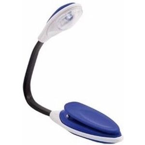 LED leeslampje met klem - 10x - op batterijen - blauw