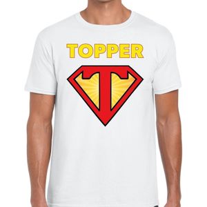 Super Topper t-shirt heren wit  / Wit Super Topper  shirt heren