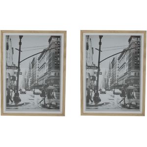 3x Stuks houten fotolijstjes 27 x 22 cm - Geschikt voor fotoformaat 25 x 20 cm - Hangend /wandmontage