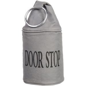 Canvas deurstopper grijs met ring 28 cm - Deur vastzetter - Deurstop 2,7 kg