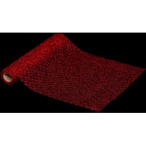 Atmosphera kerst tafelloper - rood pailletten stof - 28 x 300 cm