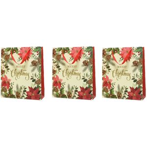 3x stuks grote kerst cadeautas/tas voor kerstcadeautjes Merry Christmas 72 cm - kerstcadeautassen