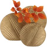 DK Design Bloemenvaas Inga Leaf - plat model - goud - 25 x 9 cm - moderne vaas - bladmotief