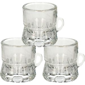 Set van 6x stuks shotglas vorm bierpul glaasje/glas met handvat van 2cl - Feestjes/verjaardag - Oktoberfest