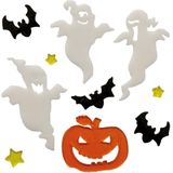 Horror raamstickers spoken/vleermuizen 20 x 25 cm - 3x - Halloween feest decoratie - Horror stickers